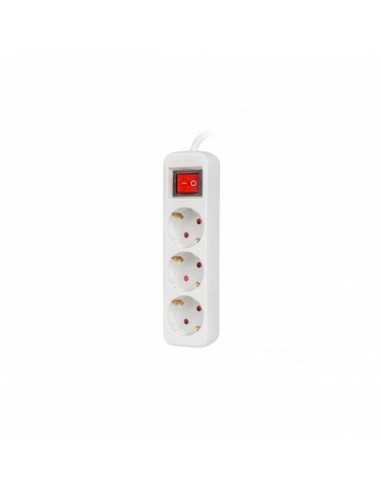 Regleta lanberg 3 tomas schuko con protecion blanca 1.5m