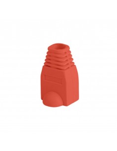 Funda protectora lanberg plb - 1000 - r para conector rj45 pack de 100 unidades rojo