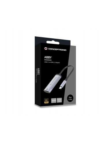 Adaptador usb tipo c a hdmi 8k conceptronic 8k 15cm - macho - hembra