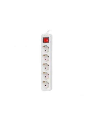 Regleta lanberg 5 tomas schuko con protecion blanca 1.5m