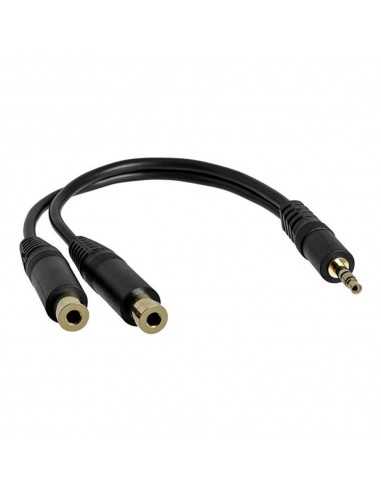 Cable mini jack 3.5mm startech 0.15m - macho - hembra - negro