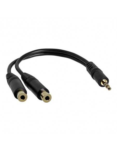 Cable mini jack 3.5mm startech 0.15m - macho - hembra - negro