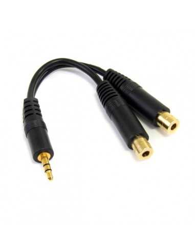 Cable mini jack 3.5mm startech 0.15m - macho - hembra - negro