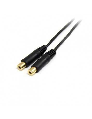 Cable mini jack 3.5mm startech 0.15m - macho - hembra - negro