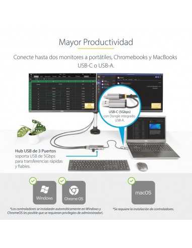 Docking station startech usb tipo c - usb 3.2 5 en 1