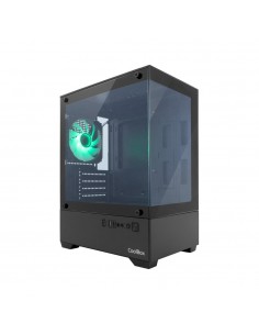 Caja ordenador gaming coolbox gm200 vision lite matx argb cristal templado negra