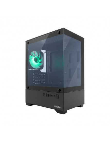 Caja ordenador gaming coolbox gm200 vision lite matx argb cristal templado negra