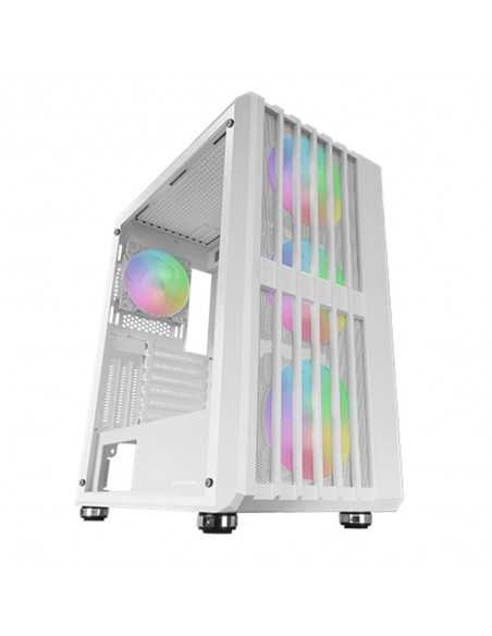 Caja ordenador mars gaming mcvault atx argb cristal templado blanco Caja ordenador mars gaming mcvault atx argb cristal templado blanco