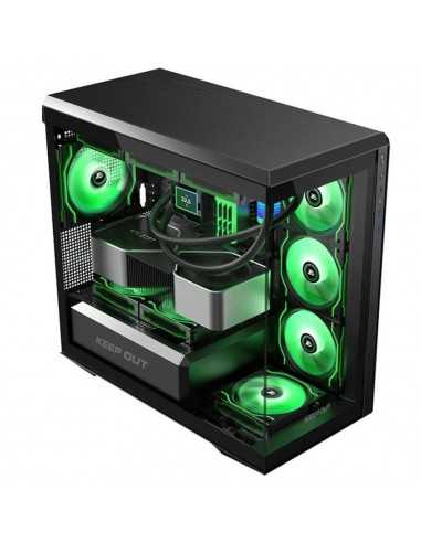 Caja ordenador gaming keep out xc - 905 pro+ matx argb cristal templado negro