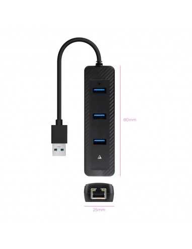 Conversor nanocable usb3.0 a ethernet 3xusb3.0