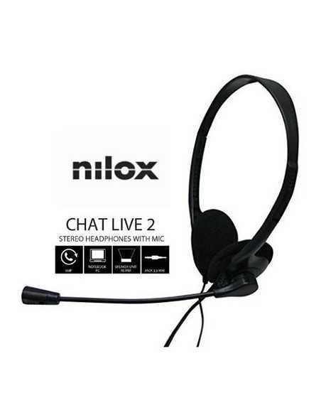 Auriculares nilox microfono control vol negro alambrico doble jack