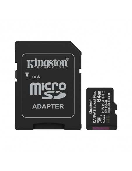 Tarjeta memoria micro sdxc 64gb kingston canvas select plus + adaptador sd