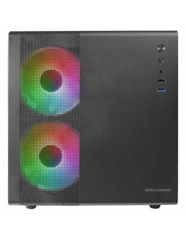 Caja ordenador mars gaming mc400 m - atx frgb cristal templado negro