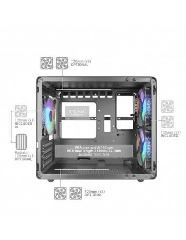 Caja ordenador mars gaming mc400 m - atx frgb cristal templado negro