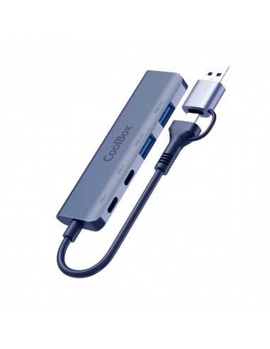 Hub coolbox aluminio usb - c - a - 2xusb - c + 2xusb - a 3.2 gen1