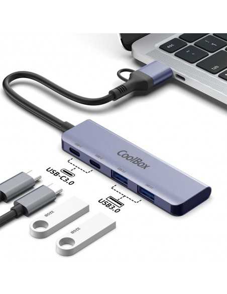 Hub coolbox aluminio usb - c - a - 2xusb - c + 2xusb - a 3.2 gen1 Hub coolbox aluminio usb - c - a - 2xusb - c + 2xusb - a 3.2 gen1