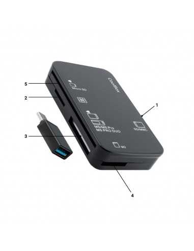 Lector tarjetas memoria y usb coolbox cre4 - adaptador usb