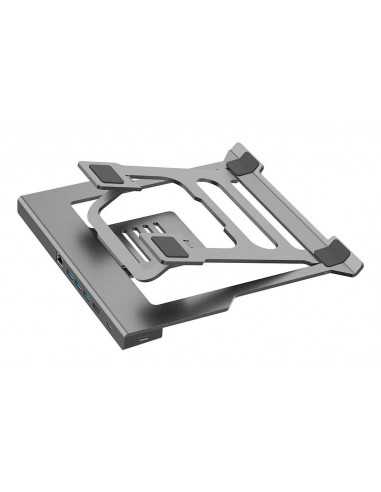 Atrildock coolbox aluminio usb - c a hdmi 4k - 3xusb - a - pd 100w - sd - microsd - rj45 pc - mac docking atril