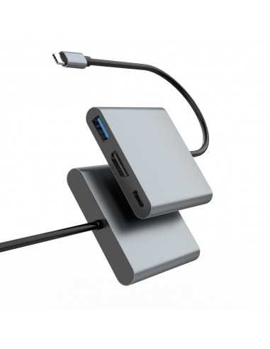 Minidock coolbox c31 aluminio usb - c a hdmi 4k - usb - a - usb - c 3.2 gen1 pc - mac - consolas