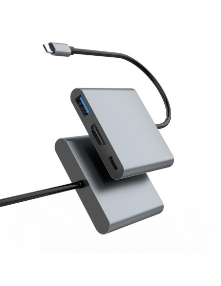 Minidock coolbox c31 aluminio usb - c a hdmi 4k - usb - a - usb - c 3.2 gen1 pc - mac - consolas