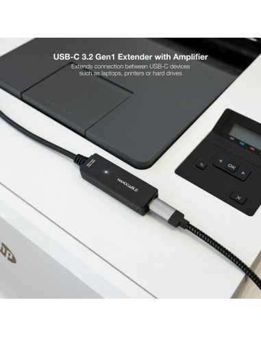 Cable prolongador nanocable con amplificador usb 3.2 gen1 usb - c - m - usb - c - h - 5 m