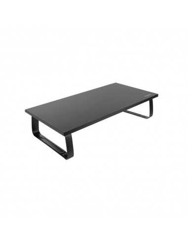 Soporte elevador tooq de madera para monitores negro
