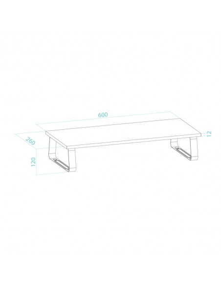 Soporte elevador tooq de madera para monitores negro