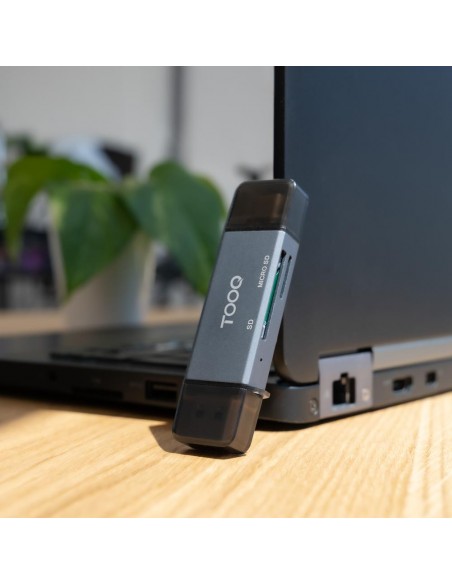 Lector de tarjetas tooq sd + tf - con entradas usb - c 3.0 + usb a - gris Lector de tarjetas tooq sd + tf - con entradas usb - c 3.0 + usb a - gris