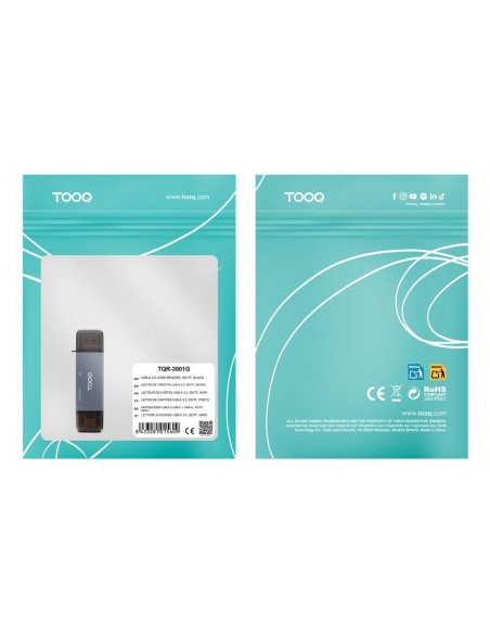 Lector de tarjetas tooq sd + tf - con entradas usb - c 3.0 + usb a - gris Lector de tarjetas tooq sd + tf - con entradas usb - c 3.0 + usb a - gris