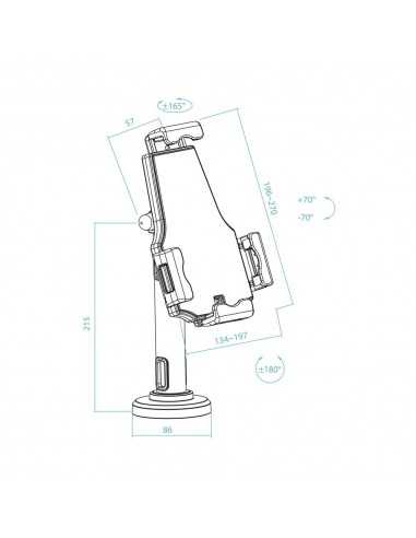 Soporte sobremesa - pared tooq para tablet con antirrobo