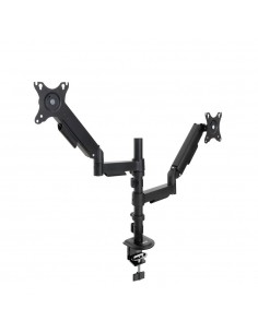 Soporte mesa tooq pantalla gira inclina 2 brazos 17 - 32 negro