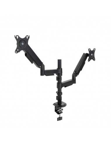 Soporte mesa tooq pantalla gira inclina 2 brazos 17 - 32 negro