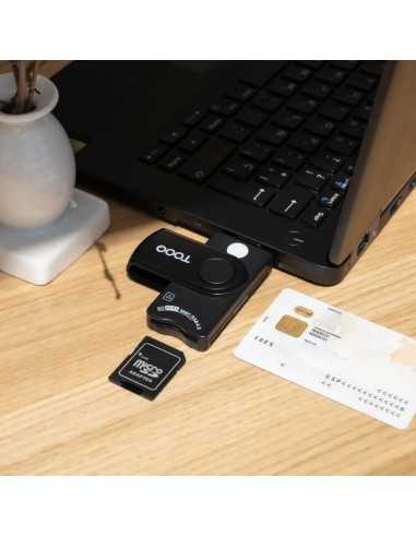 Lector tooq tarjetas inteligentes - dni electrónico - sim - sd - sf - usb - a - negro
