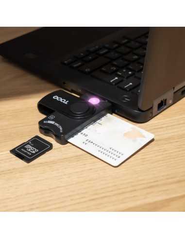 Lector tooq tarjetas inteligentes - dni electrónico - sim - sd - sf - usb - a - negro