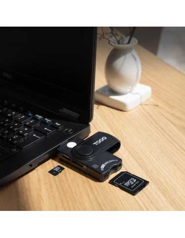 Lector tooq tarjetas inteligentes - dni electrónico - sim - sd - sf - usb - a - negro