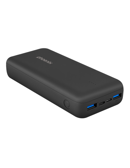 Phoenix powerbank batería externa 20000mah con 2 usb carga rapida y 1 usb tipo c pd