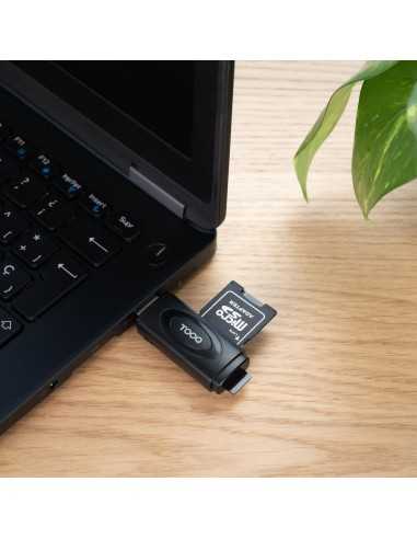 Lector tarjetas tooq usb - a 3.0 - sd - tf - negro