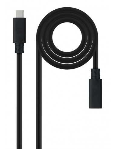 Cable prolongador nanocable usb - c 3.2 gen2x2 20gbp 100w - 5a - 4k - 60hz - usb - c - m - usb - c - h - negro - 1 m