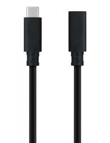 Cable prolongador nanocable usb - c 3.2 gen2x2 20gbp 100w - 5a - 4k - 60hz - usb - c - m - usb - c - h - negro - 1 m