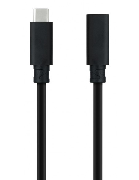 Cable prolongador nanocable usb - c 3.2 gen2x2 20gbp 100w - 5a - 4k - 60hz - usb - c - m - usb - c - h - negro - 1 m