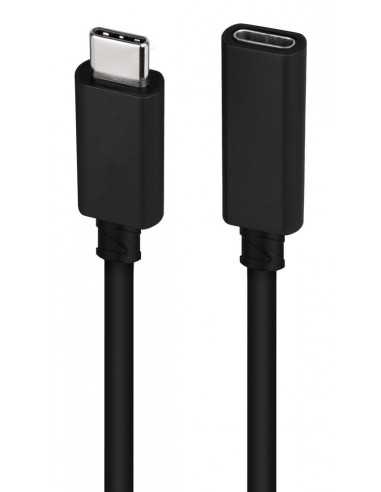 Cable prolongador nanocable usb - c 3.2 gen2x2 20gbp 100w - 5a - 4k - 60hz - usb - c - m - usb - c - h - negro - 1 m