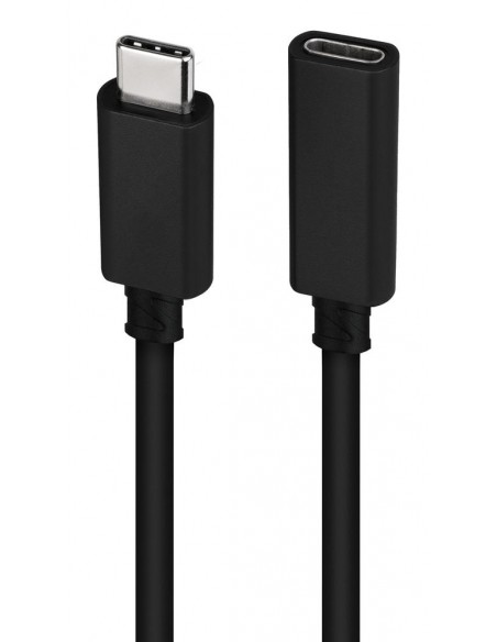 Cable prolongador nanocable usb - c 3.2 gen2x2 20gbp 100w - 5a - 4k - 60hz - usb - c - m - usb - c - h - negro - 1 m