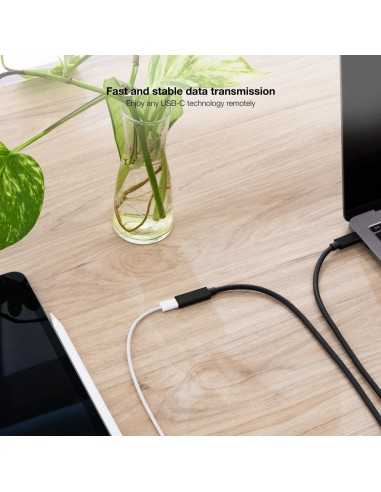 Cable prolongador nanocable usb - c 3.2 gen2x2 20gbp 100w - 5a - 4k - 60hz - usb - c - m - usb - c - h - negro - 1 m
