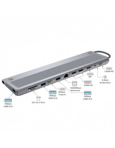 Docking station ewent ew1150 usb tipo c 12 en 1