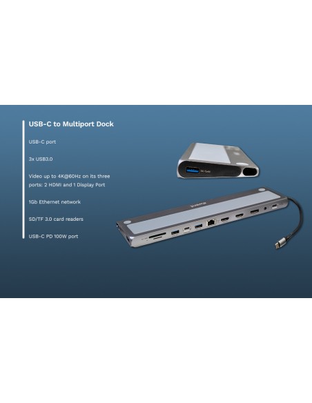Docking station ewent ew1150 usb tipo c 12 en 1