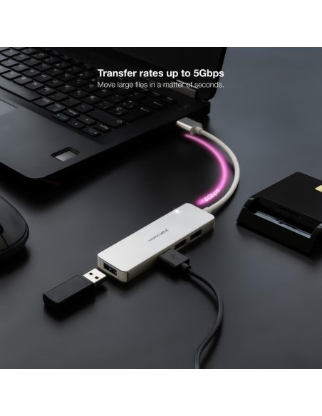 Hub nanocable usb - a 3.0. a 4xusb3.0 usb - a - m - usb 3.0 - h aluminio color plata 18 cm Hub nanocable usb - a 3.0. a 4xusb3.0 usb - a - m - usb 3.0 - h aluminio color plata 18 cm