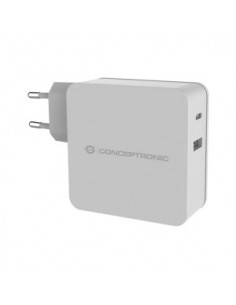 Cargador de pared quick charge 3.0 pd pps 1puerto usb - c 1 puerto usb - a conceptronic althea 33w