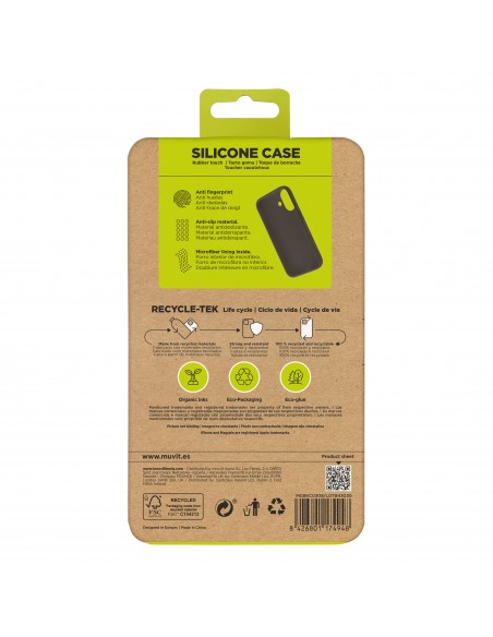 Funda muvit recycletek liquid silicone para apple iphone 16 negra