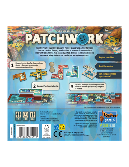 Juego de mesa patchwork Juego de mesa patchwork