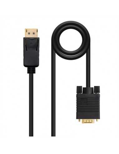 Cable conversor displayport a vga nanocable 1m - macho - macho - negro